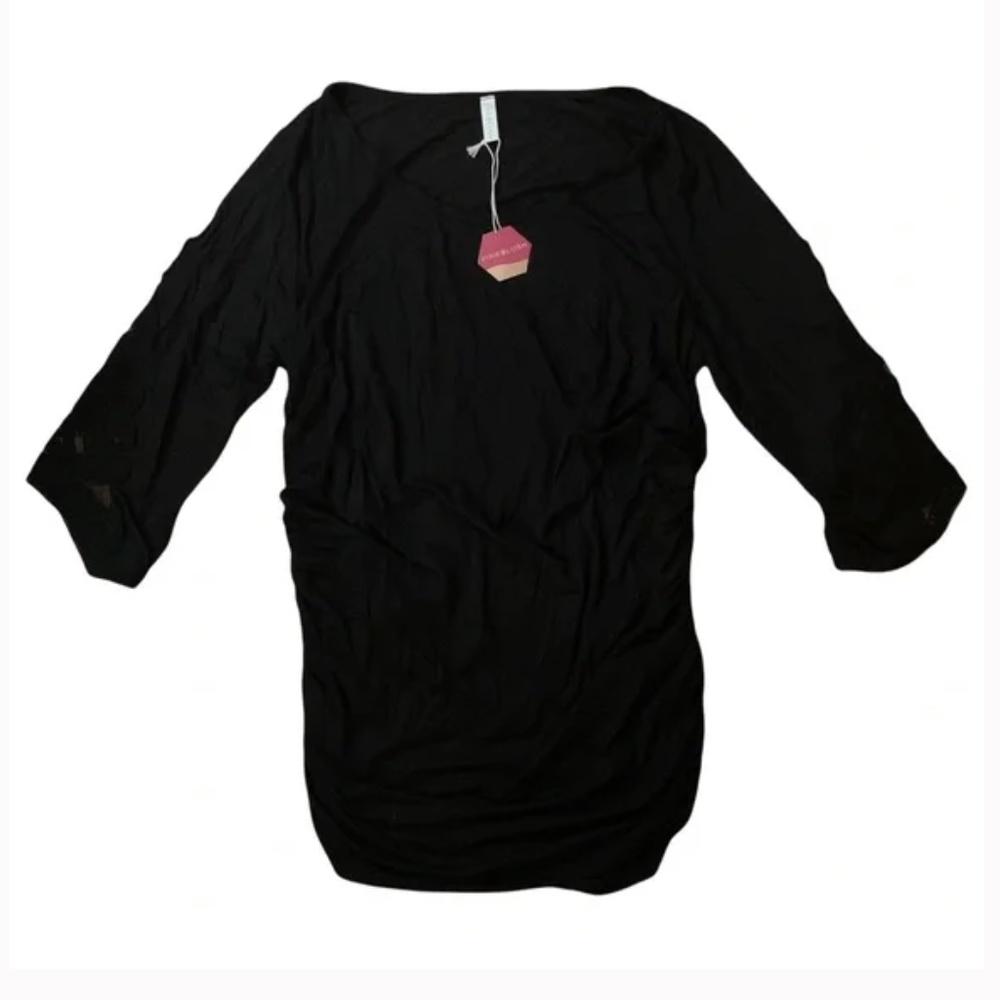 Pinkblush Maternity Lace Sleeve Long Sleeve Black Top Size XL